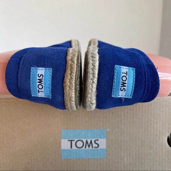 TOMS blue suede Classics w rope sole Women size7 - Picture 10 of 16